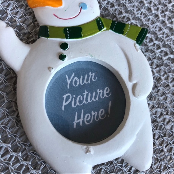 🐬 CLEARANCE ITEM: Hand-painted Snowman Photo Ornament - Picture 4 of 7